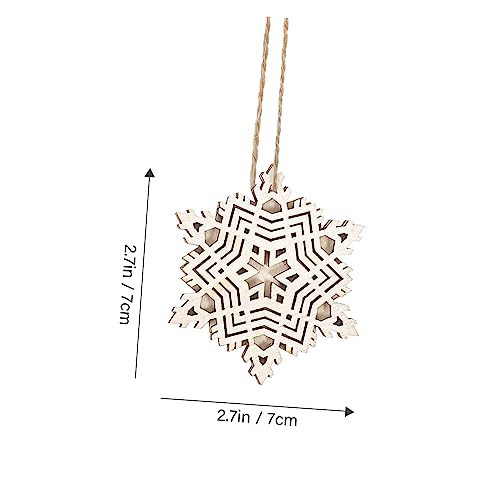 Abaodam Unfinished Christmas Wooden Ornaments 40 pcs Christmas Wood Decoration Christmas Embellishment Snowflake Table Scatter Xmas Gift Tags self