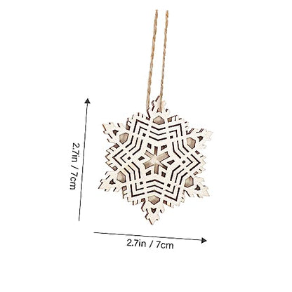 Abaodam Unfinished Christmas Wooden Ornaments 40 pcs Christmas Wood Decoration Christmas Embellishment Snowflake Table Scatter Xmas Gift Tags self