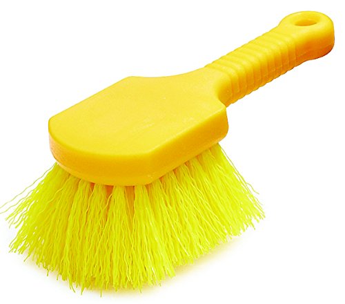 Rubbermaid Commercial 8" Utility Scrub Brush, Plastic Handle, Synthetic Bristles, Cleaning, Multi Purpose, Heavy Duty, Outdoor, Wheels and Tires Rubbermaid Commercial Products