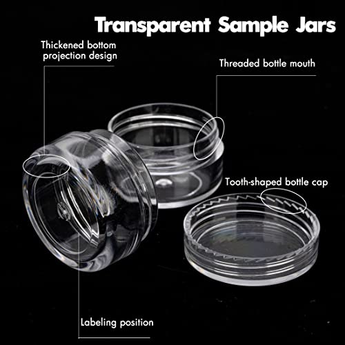 5 Gram Sample Containers with Lids, 50 Count 5ML Clear Sample Jars, Empty Lip Balm Containers with Lids, Small Makeup Travel Containers for Glitter, GOLACKY