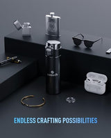 OMTech 50W Fiber Laser Engraver with LightBurn and Rotary Axis, Laser Engraving Machine with Red Dot Pointer, 7.9x7.9 Solid State Laser Marking OMTech