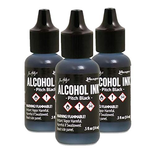 Tim Holtz - Alcohol Ink Pitch Black - 3 Pack Bundle - WoodArtSupply