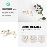 Amosfun 2x1.1'' Wedding Wooden Cutouts Mini Family Wooden Slices Embellishments for DIY Craft Decorations 15pcs Amosfun