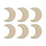 60 Pcs Moon Wood Cutouts Crafts Wooden Moon Shaped Slices Embellishments Gift Unfinished Wood Ornaments for DIY Projects Home Decoration (1.58x2 in) Creaides
