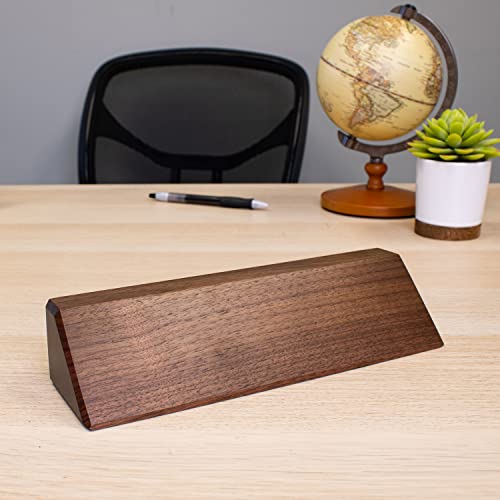 ExcelMark Blank Wood Desk Nameplate - 2" x 8" (Walnut) - WoodArtSupply