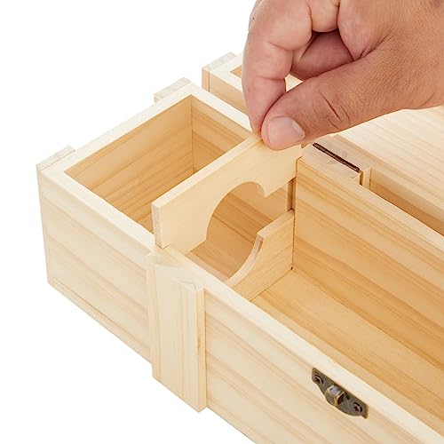 Juvale Wooden Wine Box for Split or Demi Wine Bottles, Single Wine Gift Box with Clasp for Birthday Party Gifts, Housewarming, Wedding, Anniversary - WoodArtSupply