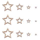 LiQunSweet 100 Pcs Hollow Star Unfinished Blank Wood Cutout Slice Piece Ornaments for Craft Project and Christmas Party Wedding Decoration LiQunSweet