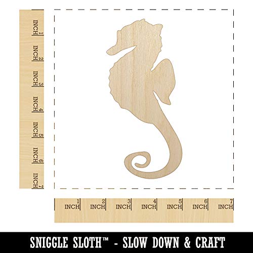 Seahorse Solid Unfinished Wood Shape Piece Cutout for DIY Craft Projects - 1/8 Inch Thick - 6.25 Inch Size