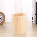 Wooden Pen and Pencil Holder 2 Pcs Wood Pencil Holder Brush Container Holder Desktop Wooden Container Multi Use Holder for Home Office DIY (Round Milisten