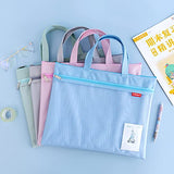 Pendancy Mesh Zipper Pouch 11x13.7 in, Large Double Pocket Waterproof File Bag with Handle, A4 Size Foldable Document Storage for Puzzle pendancy