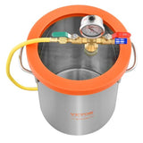 VEVOR 3 Gallon Vacuum Chamber, Upgraded Tempered Glass Lid Vacuum Degassing Chamber, 304 Stainless Steel Chamber, for Stabilizing Wood, Resin VEVOR