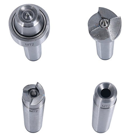 8MILELAKE MT2 Wood Lathe Live Center Set, 4pcs Drive Spur Cup Kit Arbor Woodworking 8MILELAKE