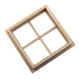 RLECS Wooden Dollhouse Square Window 2.75 x 2.75 Wood Color 4 Pane Window 1/12 Dollhouse Miniature Accessories RLECS