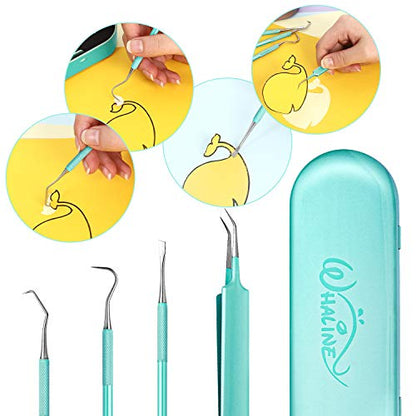 Whaline Weeding Vinyl Tools 4 Pieces Precision Stainless Steel Cricut Weeder Tool with Case Vinyl Craft Paper Craft Tool Kit for Silhouettes Cameos - WoodArtSupply