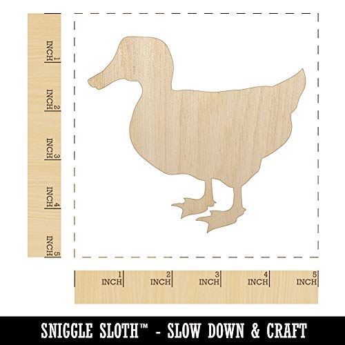 Duck Standing Mallard Solid Unfinished Wood Shape Piece Cutout for DIY Craft Projects - 1/4 Inch Thick - 4.70 Inch Size Sniggle Sloth