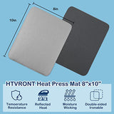 HTVRONT Heat Press Mat for Cricut: Heat Press Pad 8"x10" for Craft Vinyl Ironing Insulation Transfer, Double Sides Applicable Heat Mat for Heat Press HTVRONT