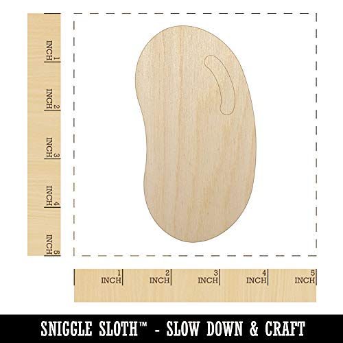 Jelly Bean Solid Unfinished Wood Shape Piece Cutout for DIY Craft Projects - 1/8 Inch Thick - 4.70 Inch Size - WoodArtSupply