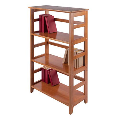 Winsome Wood Four-Tier Bookshelf in Honey Finish - WoodArtSupply