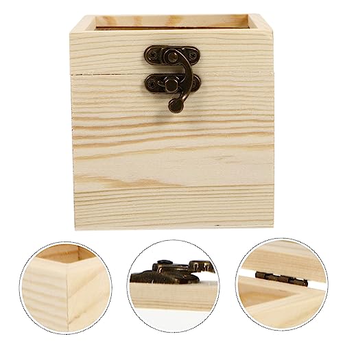 NOLITOY 3 pcs wooden box Glass flower pot stand flowers earrings handmade box mini containers tray decor souvenir mini glass box unfinished wooden