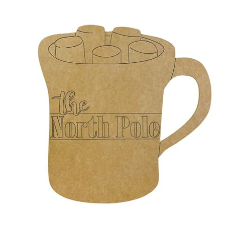 Build-A-Cross North Pole Cocoa Mug, Christmas Shape, Holiday Craft, Unfinished Shape, Paint by Line Build-A-Cross