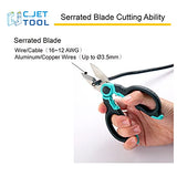 C.JET TOOL 6" Stainless Electrician Scissors Heavy Duty Professional for Aluminium Copper Soft Cable (Turquoise) C.JET TOOL
