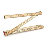 QWORK Folding Wood Rule, 6 FT 6 Inch Foldable Ruler with US and Metric Measurements for Carpenters QWORK