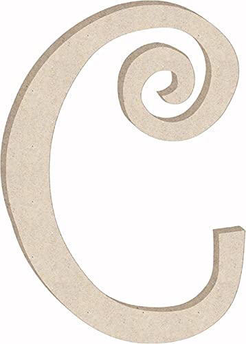 Unfinished 6 Inch Wooden Letter C Curlz Font, Blank Wood Alphabet Girl ...