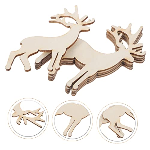 SEWACC 5pcs Square Labels Wood Tags Round Labels Christmas Ornaments Wooden Reindeer Christmas Gift Christmas Tree Decoration Christmas Decoration
