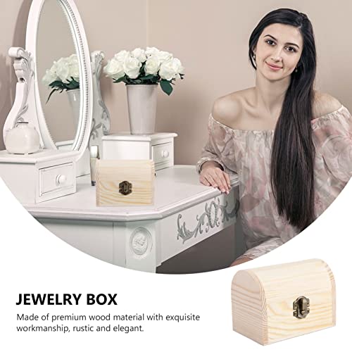 ARTIBETTER 1pc Box Wooden Jewelry Box Jewelry Wooden Case Trinket Containers with Lids Jewelry Container Jewelry Chest Desktop Holder Retro Treasure ARTIBETTER