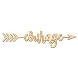 Courage Right Arrow Wood Sign Home Decor Wall Art Hanging Rustic Unfinished 12" x 3" Woodums