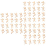 VILLCASE 60 pcs Christmas Tree Hanging Ornaments Unfinished Wood Monkey Cutout Shapes Wood Letters Crafts Christmas Desktop Decor Desk Topper DIY VILLCASE