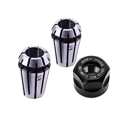 𝐋𝐮𝐨 𝐤𝐞 ER11 Spring Collet Nut Set - AAA Level High Precision ER11-1/4 Inch Collet Chuck for CNC Engraving Mechine/Lathe Milling Tool Luo ke