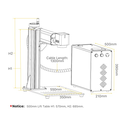 Cloudray 30W M7 Fiber Laser Engraver,LightBurn Compatible MOPA Laser Marking Machine with Red Dot Pointer, 6.9x6.9 Solid State Laser Marking Etching Cloudray