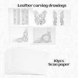 QMNNMA Leather Scriber Pen, Pointy Stainless Steel Picker Pen with Leather Carving Pattern Description Paper for DIY Crafts, Leather Line Description QMNNMA