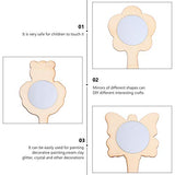 Beaupretty 15pcs Small Wooden Mirror Kids Toys Mirrors Vanity Mirror Single Side Hand Mirror Kids Art Painting Toy Travel Makeup Mirror Unfinished Beaupretty