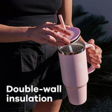 Hydro Flask Stainless Steel All Around Travel Tumbler with Handle 40 Oz Trillium Hydro Flask