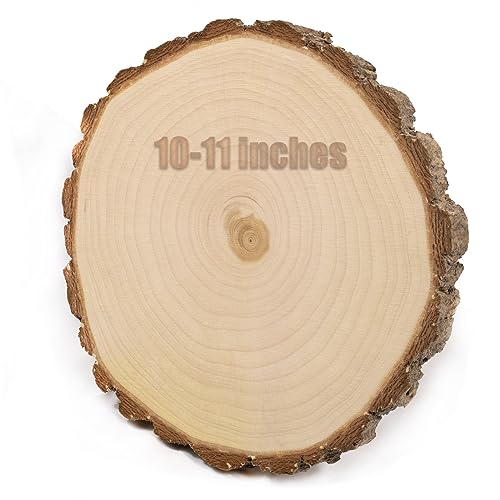 Large Unfinished Wood Slices for Centerpieces 1 Pcs 10-11 inches Natural Wood centerpieces for Tables Table Decor, Rustic Wedding Centerpieces， Wood