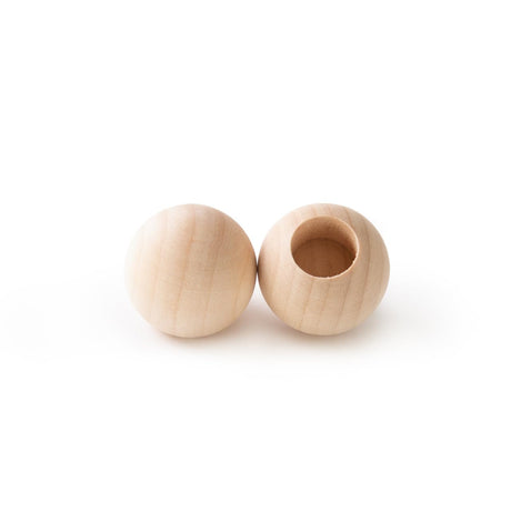 25 Pcs, Wooden Toy Parts Wood Ball Dowel Caps 1-1/4" Ball with A 5/8" Hole Used As Doll Head Combine with Clothes Pin (Cpr375) for Body and Use Doll Generic
