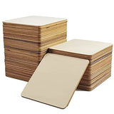 WLIANG 30 Pcs Unfinished Wood Pieces, Natural Blank 6 X 6 Inch Wood Squares, Wooden Square Cutouts Tiles for DIY Crafts Painting, Coasters Engraving, WLIANG