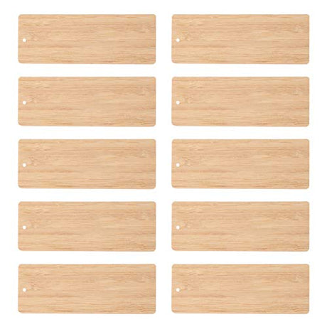 Healifty 10pcs DIY Bamboo Wood Bookmark Bamboo Bookmark Rope for Crafts Wooden Gift Blank Wood Crafts Tags DIY Craft Bookmark Label Unfinished Healifty