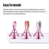 2 Sets Pink Nail Stand for Press on Nails Display, Magnetic Fake Nails Holder for Painting Nails Practices, Beginner Acrylic Nail Art Kit JUSTOTRY