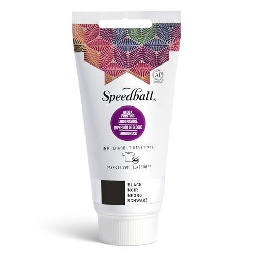 Speedball Fabric Block Printing Ink, 2.5-Ounce, Black Speedball