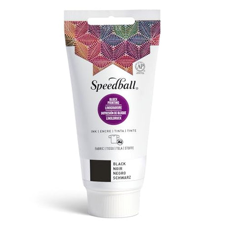 Speedball Fabric Block Printing Ink, 2.5-Ounce, Black Speedball