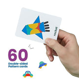 LiKee Wooden Pattern Blocks Jigsaw Puzzle Montessori Toys Sorting and Stacking Games for Toddlers Kids Boys Girls Age 3+ Years Old (36 Shape Pieces& LiKee