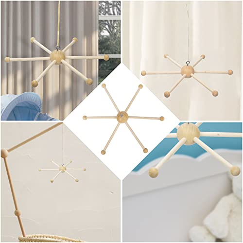 Focalmotors Baby Wooden Mobile Hanger,Mobile kit Crib,Mobile Hanging Frame Bed Toy Decoration DIY Crafts Photography Props Newborn Gift (Style-C) - WoodArtSupply