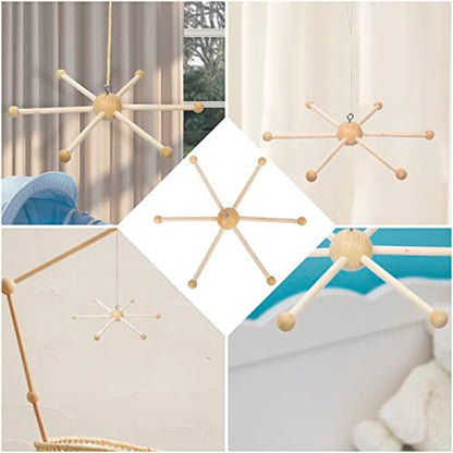 Focalmotors Baby Wooden Mobile Hanger,Mobile kit Crib,Mobile Hanging Frame Bed Toy Decoration DIY Crafts Photography Props Newborn Gift (Style-C) - WoodArtSupply