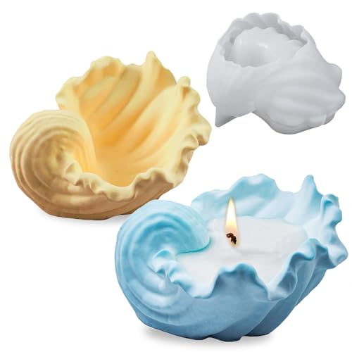 Wehous Unique Holder Resin Molds Silicone, Wave Shell Tray Silicone Mold, Bowl Epoxy Resin Casting Mold for DIY Jewelry Plate Candle Holder Candy - WoodArtSupply