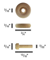Wood Wheels - 12 Pack with Free Axle Pegs - Made in USA (.75" Diameter) Maple Landmark