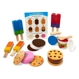 Melissa & Doug Wooden Frozen Treats Ice Cream Play Set (24 pcs) - Play Food and Accessories Melissa & Doug