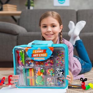 Arts and Crafts Supplies for Kids - 1600+Pcs Craft Kits for Kids - DIY School Craft Project for Kids Age 4 5 6 7 8-12 Gifts for Girls and Boys Crafts Art with smile